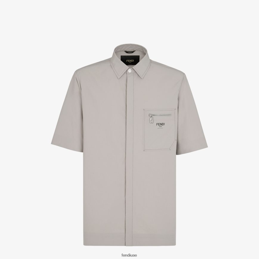 قميص نايلون رمادي Fendi رجال ثياب TNL80L1926