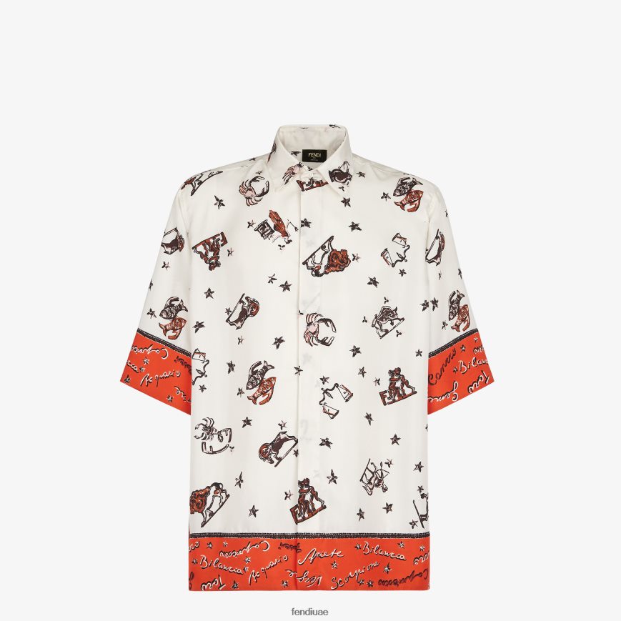 قميص من الحرير متعدد الألوان Fendi رجال ثياب TNL80L1953