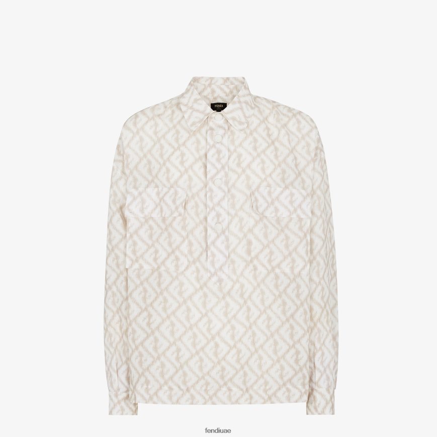 قميص الكتان متعدد الألوان Fendi رجال ثياب TNL80L1998