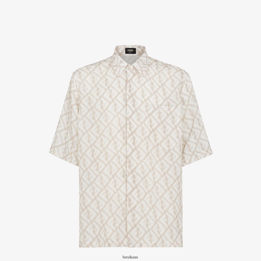 قميص الكتان اللون البيج Fendi رجال ثياب TNL80L2000