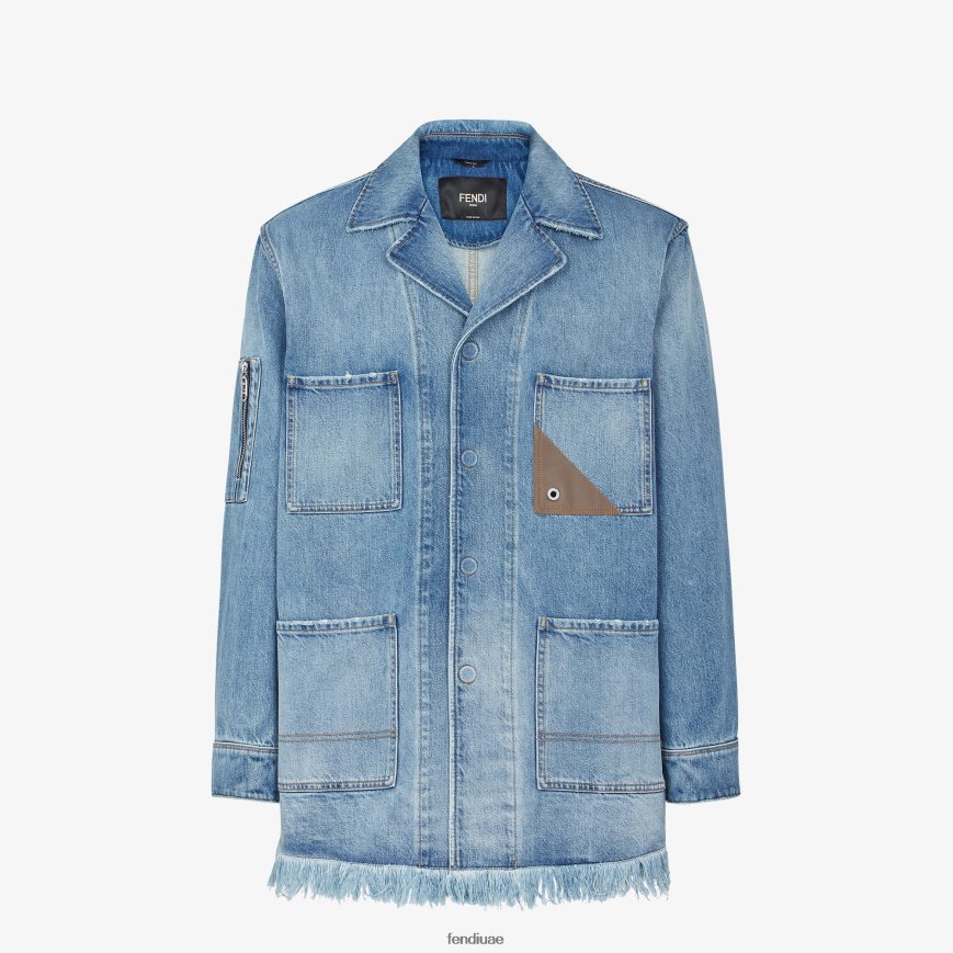 سترة من الدنيم أزرق Fendi رجال ثياب TNL80L2020