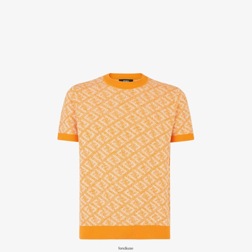 سترة قطنية البرتقالي Fendi رجال ثياب TNL80L2032