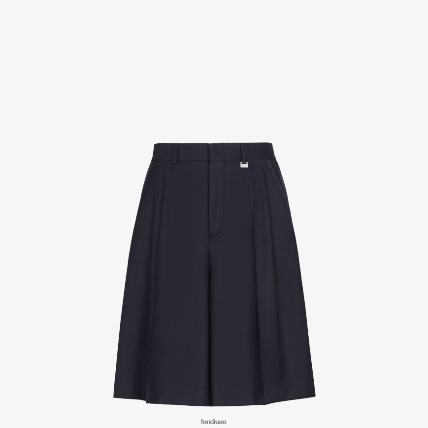 السراويل الصوفية أزرق Fendi رجال ثياب TNL80L2044