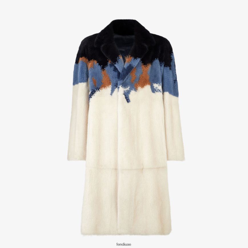 معطف المنك أبيض Fendi رجال ثياب TNL80L2086