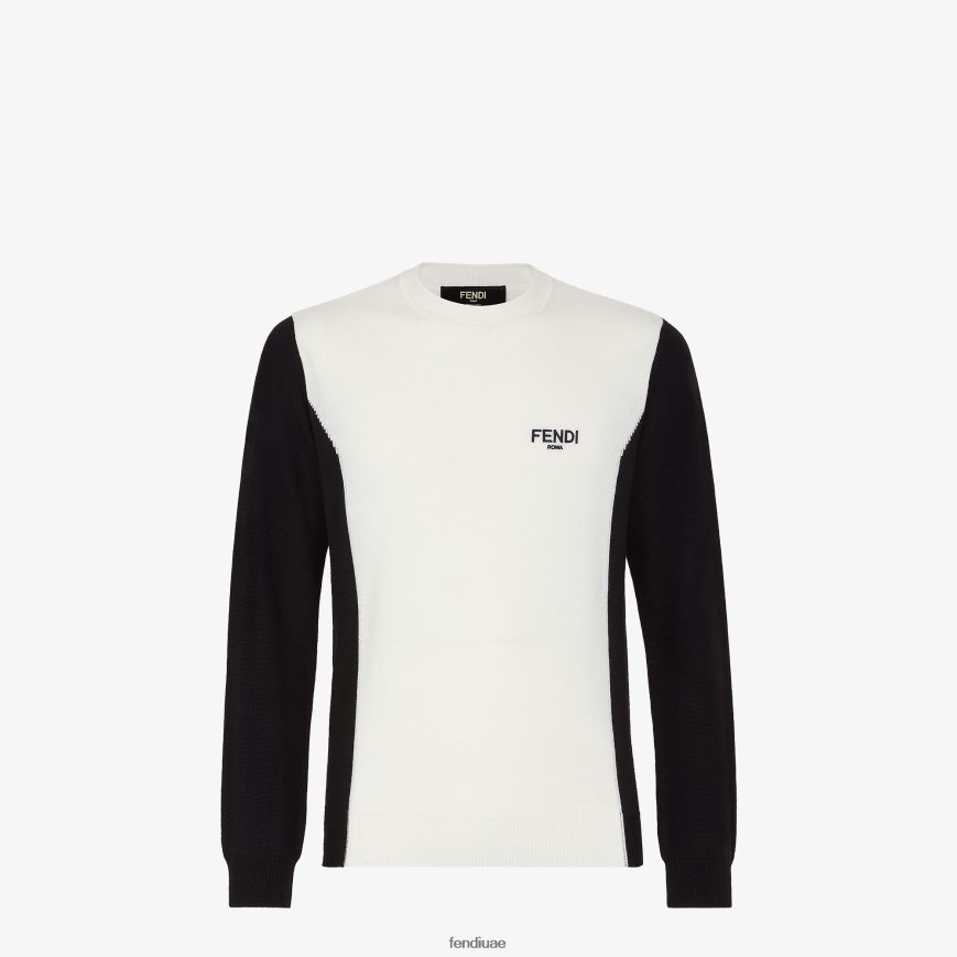 سترة متماسكة أبيض Fendi رجال ثياب TNL80L2107