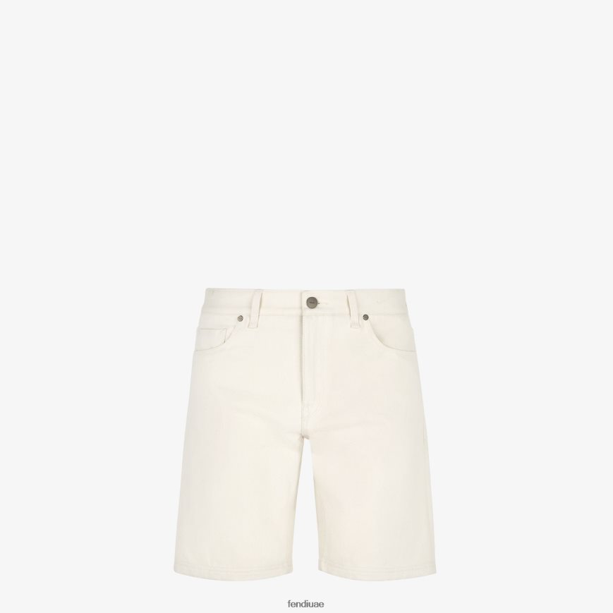 سراويل جينز أبيض Fendi رجال ثياب TNL80L2135