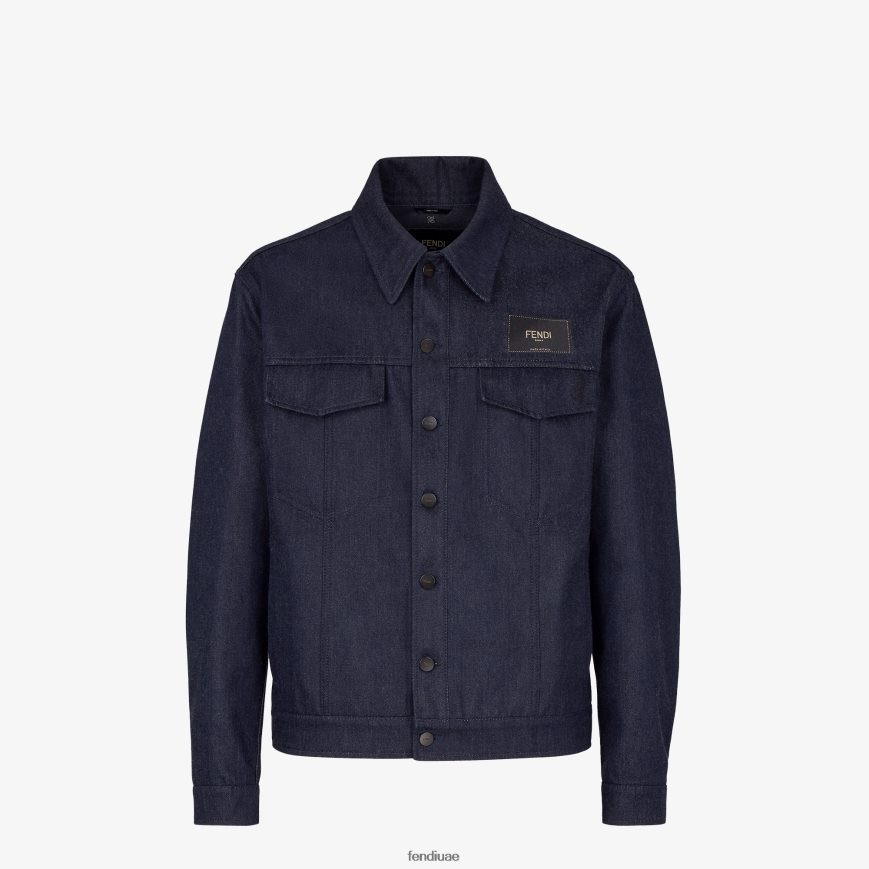 سترة من الدنيم أزرق Fendi رجال ثياب TNL80L2140