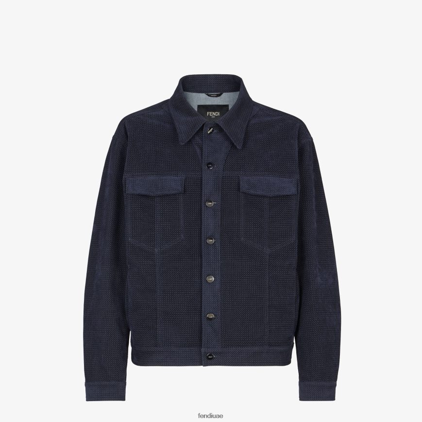 سترة من الدنيم أزرق Fendi رجال ثياب TNL80L2165