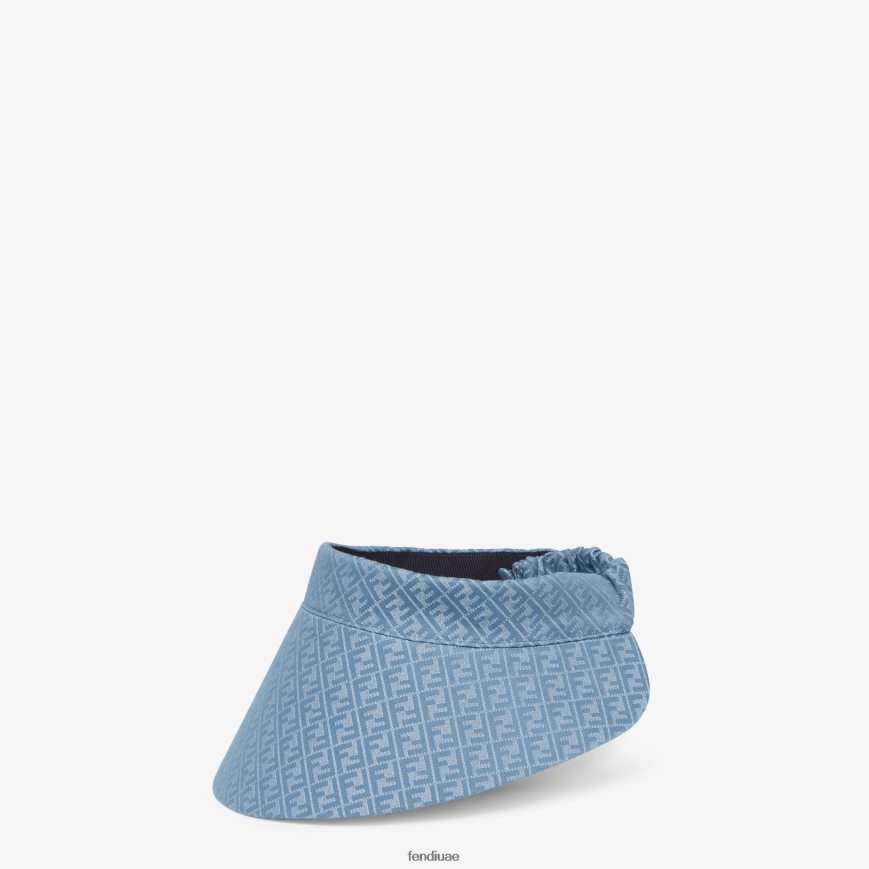 حاجب شمس بتأثير الدنيم أزرق Fendi نحيف مُكَمِّلات TNL80L219