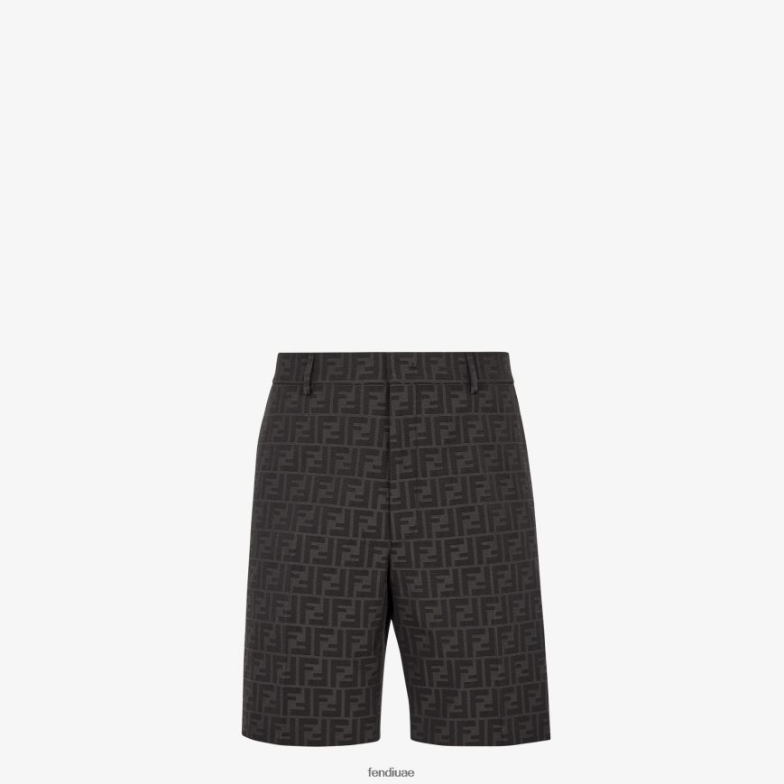السراويل النسيج أسود Fendi رجال ثياب TNL80L2200