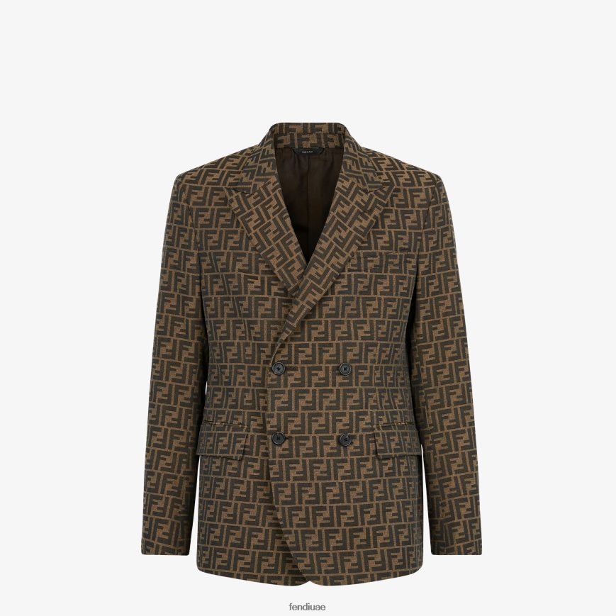 سترة من القماش بني Fendi رجال ثياب TNL80L2202