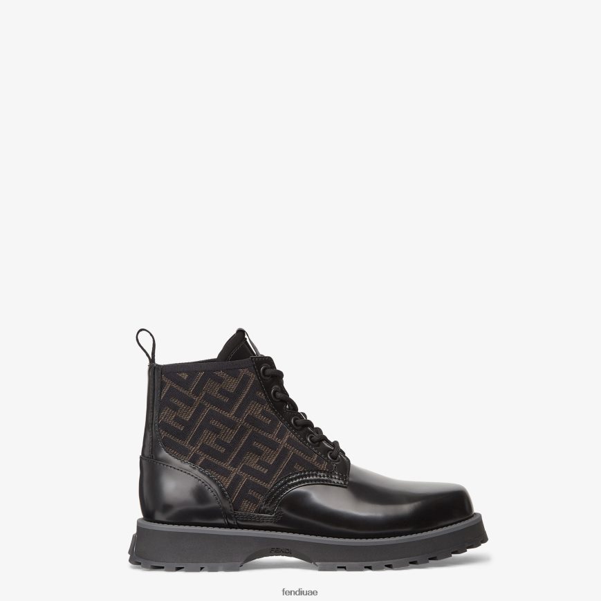 أحذية جلدية لراكبي الدراجات النارية أسود Fendi رجال أحذية TNL80L2220
