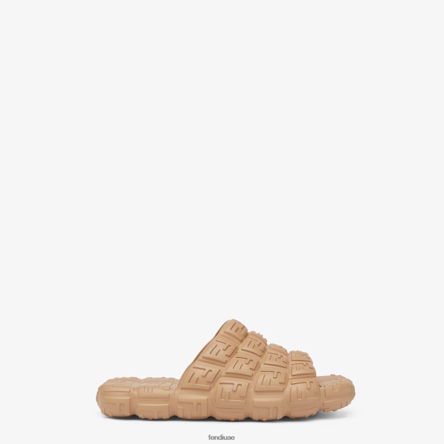 شرائح مطاطية اللون البيج Fendi رجال أحذية TNL80L2229