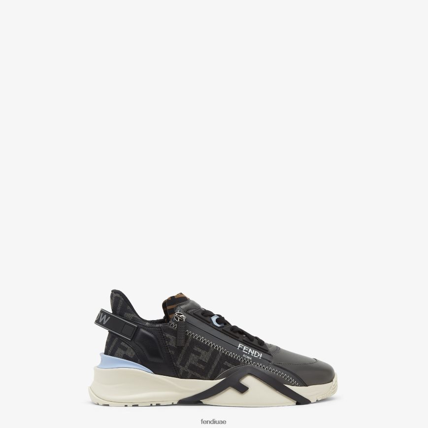 قمم جلدية منخفضة رمادي Fendi رجال أحذية TNL80L2250