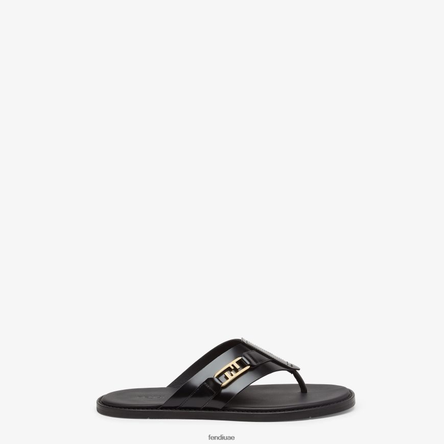 الصنادل الجلدية أسود Fendi رجال أحذية TNL80L2253