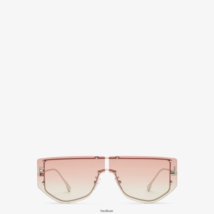 نظارات شمسية شيلد مع عدسات متدرجة بلونين موضة Fendi نحيف مُكَمِّلات TNL80L228
