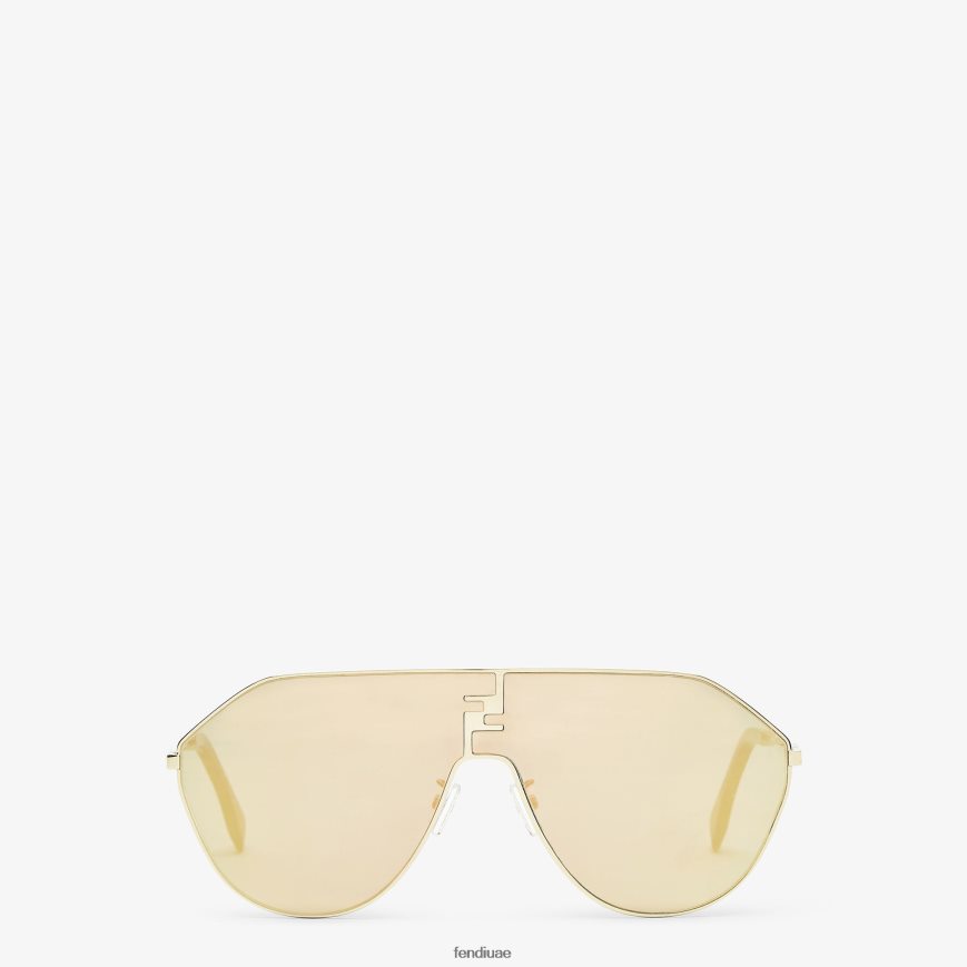 نظارات شمسية معدنية مع عدسات وتأثير فائق المرآة موضة Fendi رجال مُكَمِّلات TNL80L2409