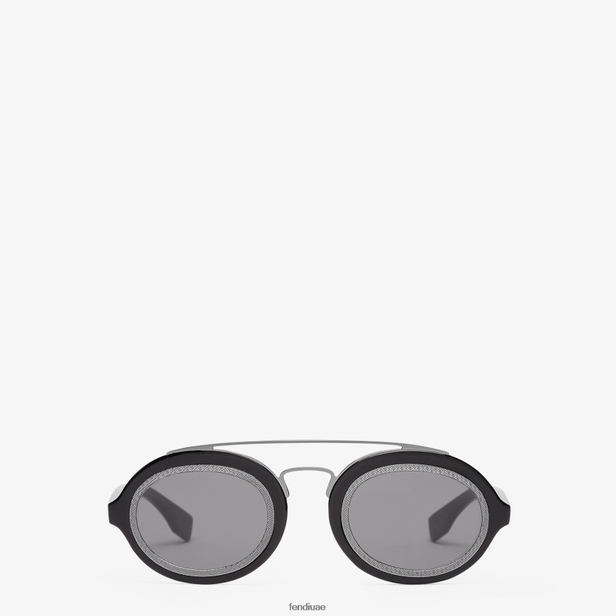 نظارات شمسية لعرض الأزياء من خلات مع عدسات أسود Fendi رجال مُكَمِّلات TNL80L2421