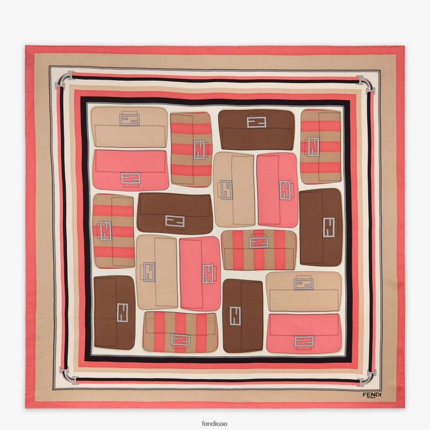 فولار الحرير لون القرنفل Fendi نحيف مُكَمِّلات TNL80L248