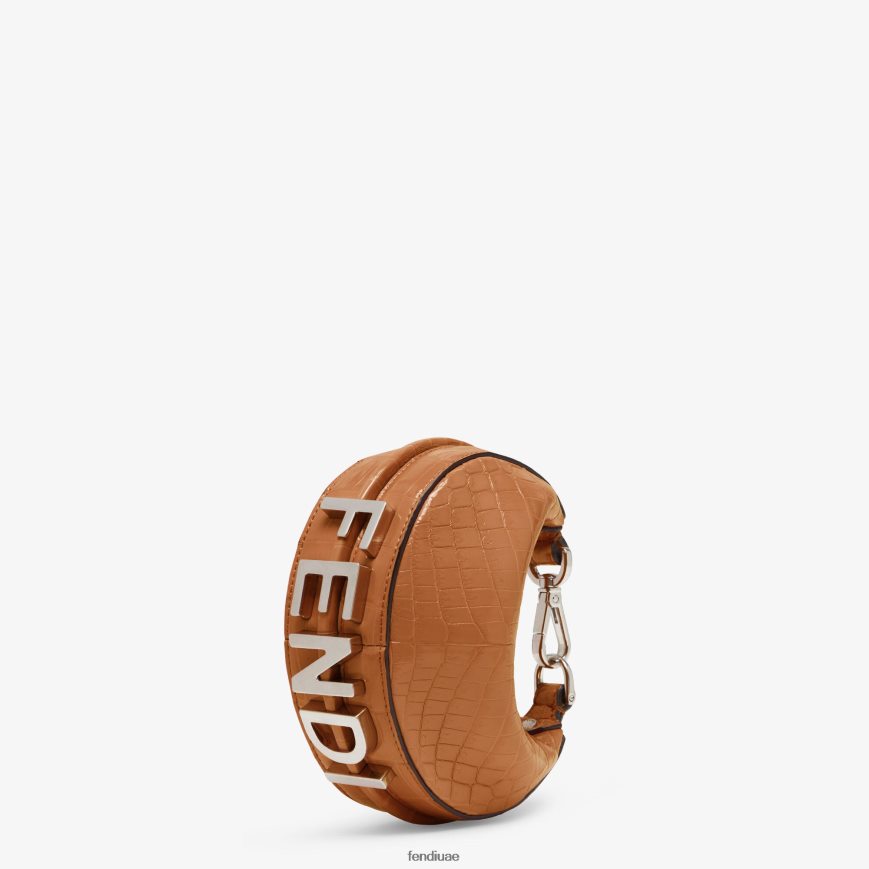 سحر جلد التمساح بني Fendi نحيف مُكَمِّلات TNL80L254