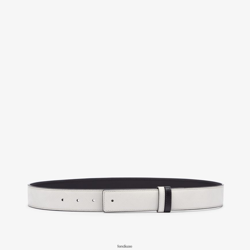 حزام جلد الظل ذو وجهين رمادي Fendi رجال مُكَمِّلات TNL80L2553