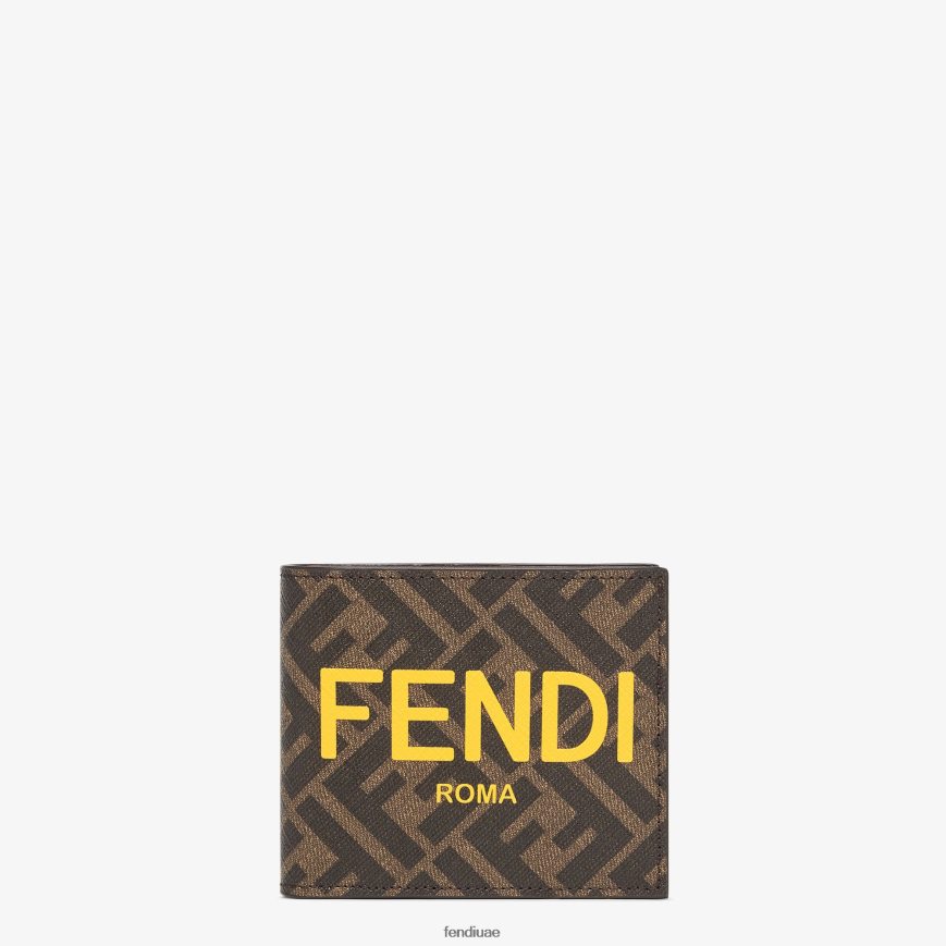 نسيج ثنائي الطي بني Fendi رجال مُكَمِّلات TNL80L2591