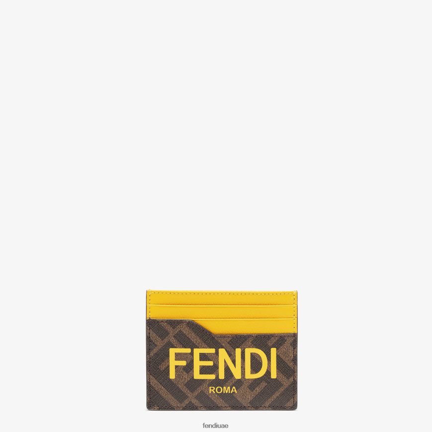 حامل بطاقات من القماش بني Fendi رجال مُكَمِّلات TNL80L2592