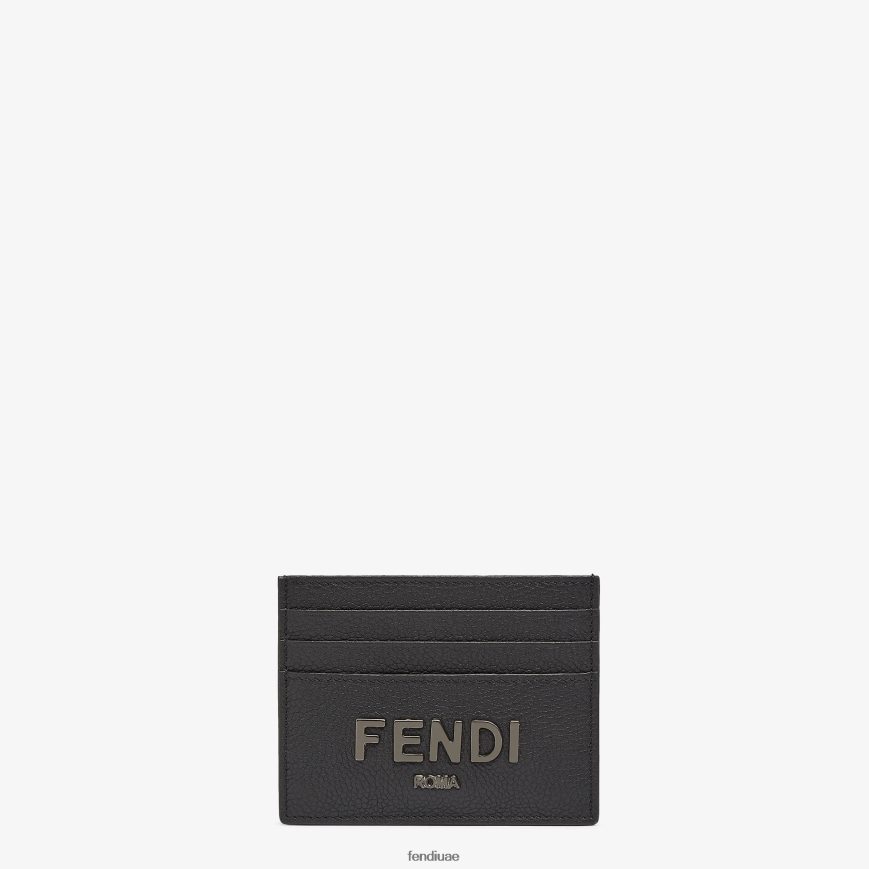 حامل بطاقات جلدي مميز أسود Fendi رجال مُكَمِّلات TNL80L2609