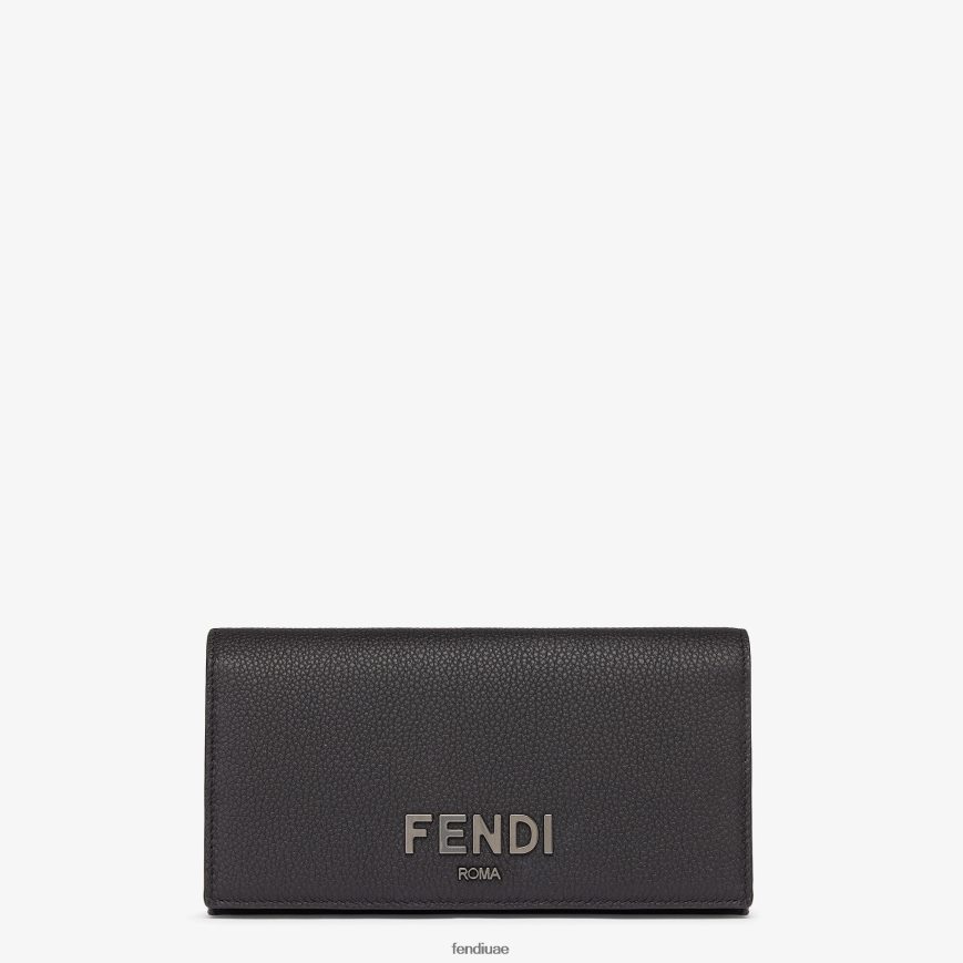 محفظة جلدية التوقيع أسود Fendi رجال مُكَمِّلات TNL80L2610