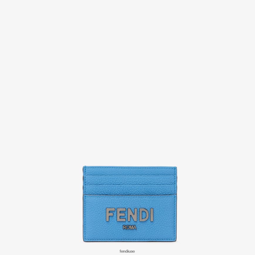 حامل بطاقات جلدي مميز أزرق فاتح Fendi رجال مُكَمِّلات TNL80L2611