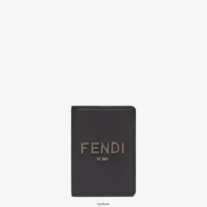 حامل بطاقات جلدي مميز أسود Fendi رجال مُكَمِّلات TNL80L2614
