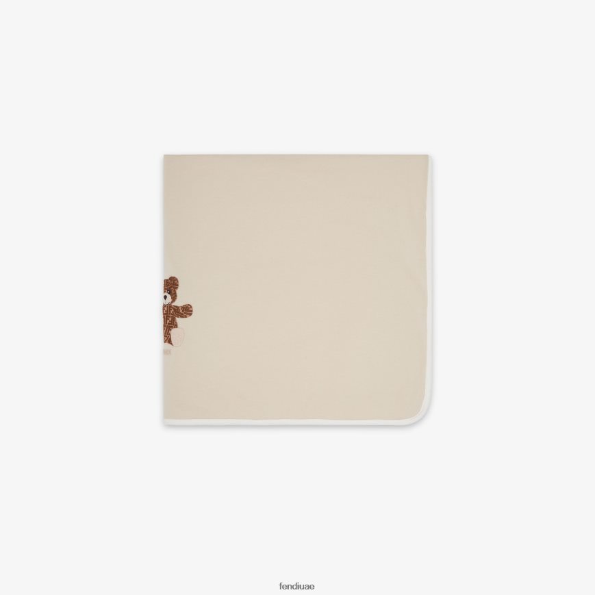 بطانية جيرسي مع التطريز اللون البيج Fendi أطفال مُكَمِّلات TNL80L2762