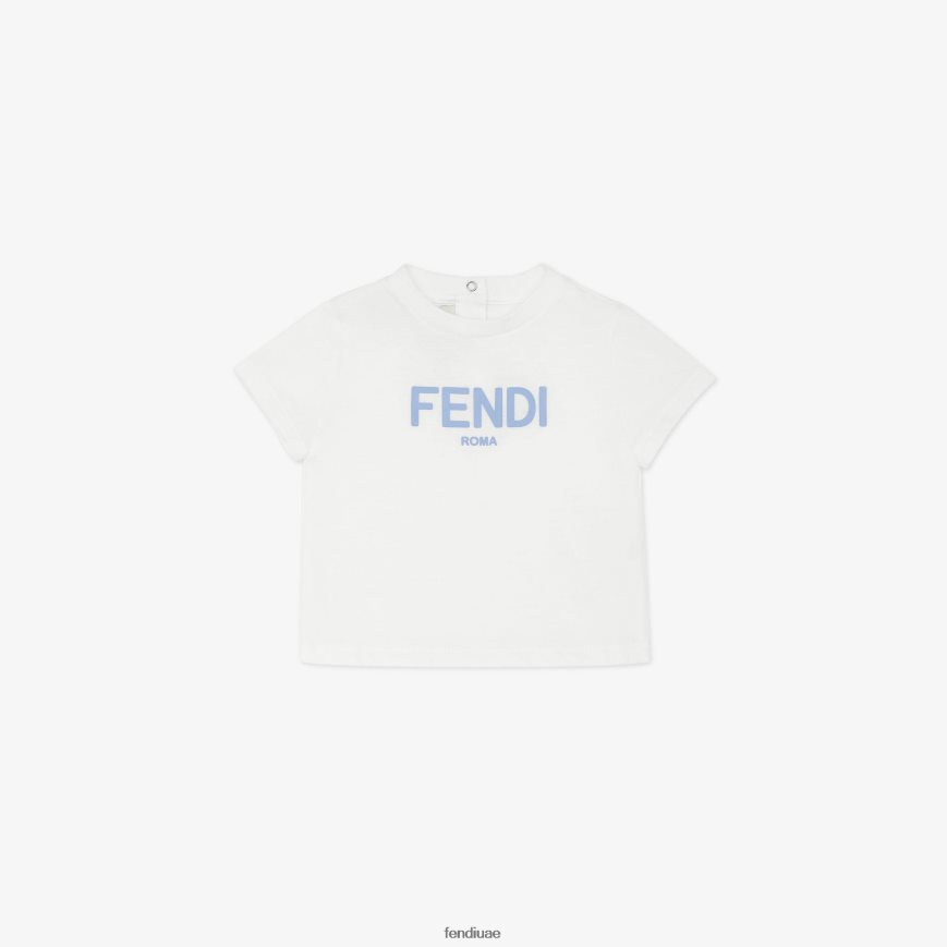 تيشيرت جيرسي روما أبيض Fendi أطفال ثياب TNL80L2798