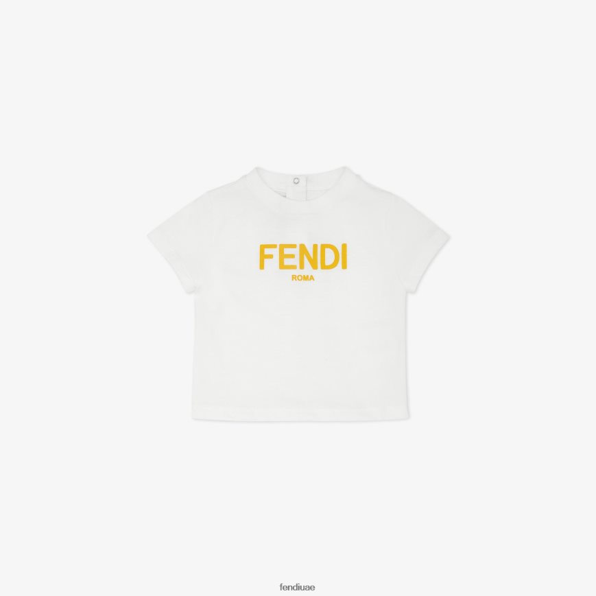 تيشيرت جيرسي روما أبيض Fendi أطفال ثياب TNL80L2810