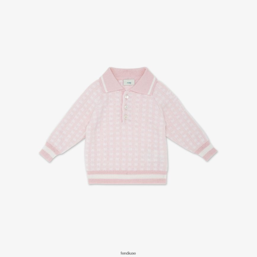 سترة محبوكة من القطن والكشمير متعدد الألوان Fendi أطفال ثياب TNL80L2814