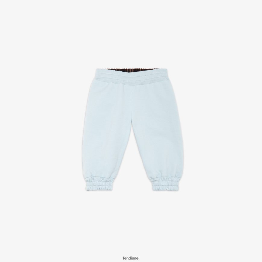 بنطال ذو وجهين مصنوع من الصوف والنايلون أزرق فاتح Fendi أطفال ثياب TNL80L2817