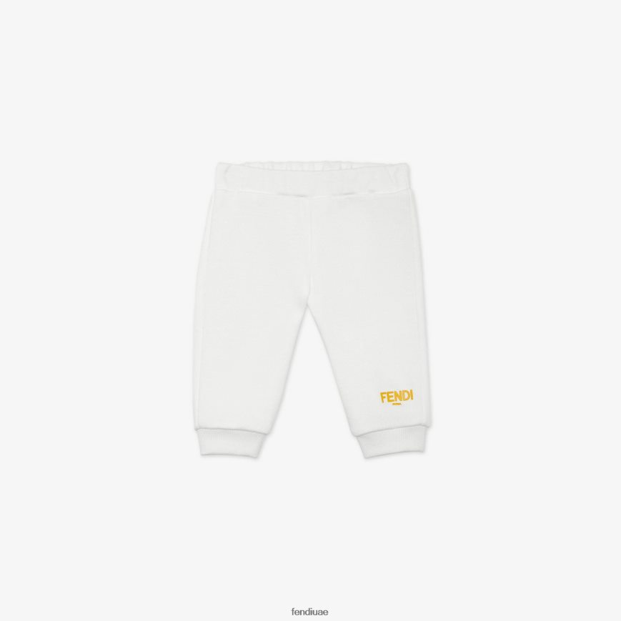 السراويل جيرسي روما أبيض Fendi أطفال ثياب TNL80L2819