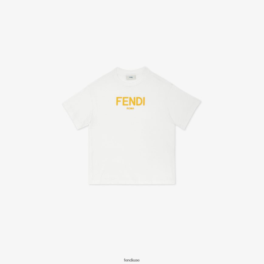 تيشيرت جيرسي روما أبيض Fendi أطفال ثياب TNL80L2889