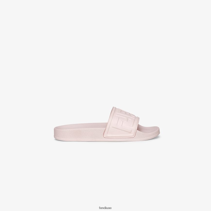 شرائح حمام السباحة المطاطية مع الشعار لون القرنفل Fendi أطفال أحذية TNL80L2913