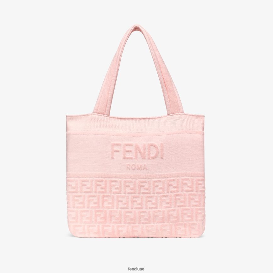 منشفة شاطئ تيري مع شعار تتحول إلى حقيبة لون القرنفل Fendi نحيف مُكَمِّلات TNL80L2914