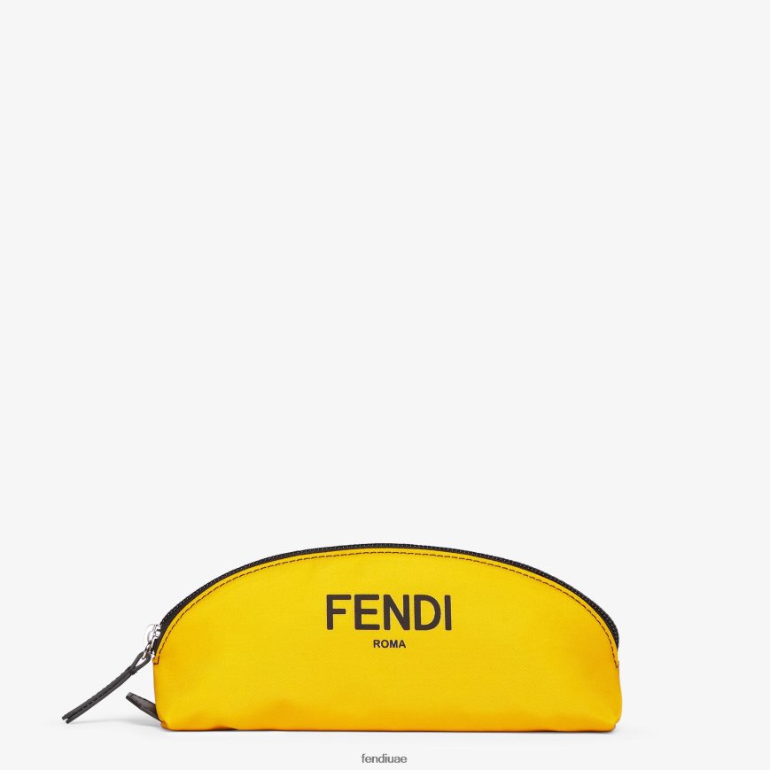 حالة القلم النايلون أصفر Fendi أطفال مُكَمِّلات TNL80L2938