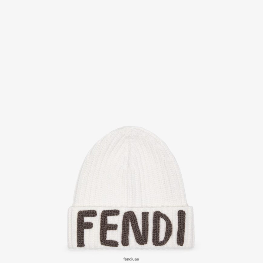قبعة من الصوف أبيض Fendi نحيف مُكَمِّلات TNL80L360