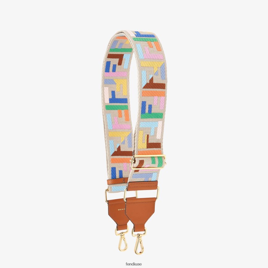 حزام الكتف الشريط اللون البيج Fendi نحيف مُكَمِّلات TNL80L379
