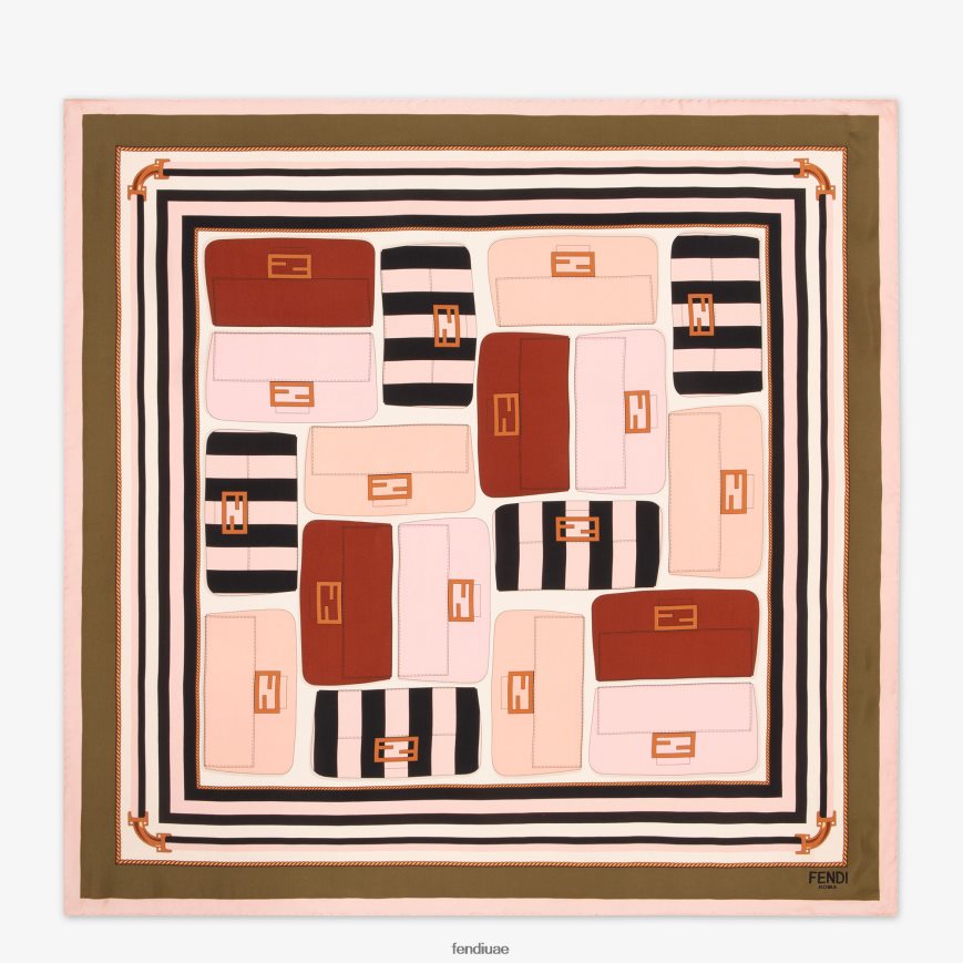 فولار الحرير متعدد الألوان Fendi نحيف مُكَمِّلات TNL80L469