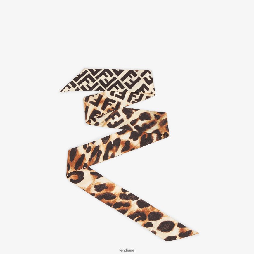 عصابة حرير ملفوفة متعدد الألوان Fendi نحيف مُكَمِّلات TNL80L472