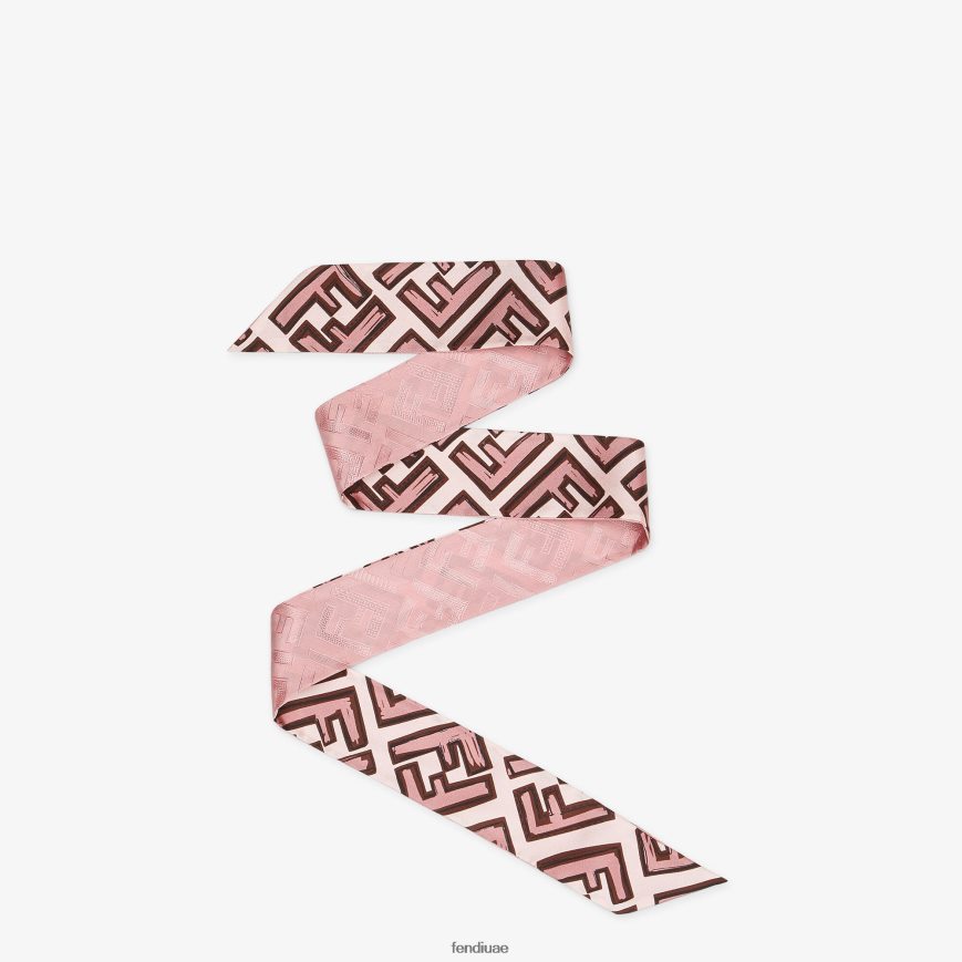 عصابة حرير ملفوفة لون القرنفل Fendi نحيف مُكَمِّلات TNL80L479
