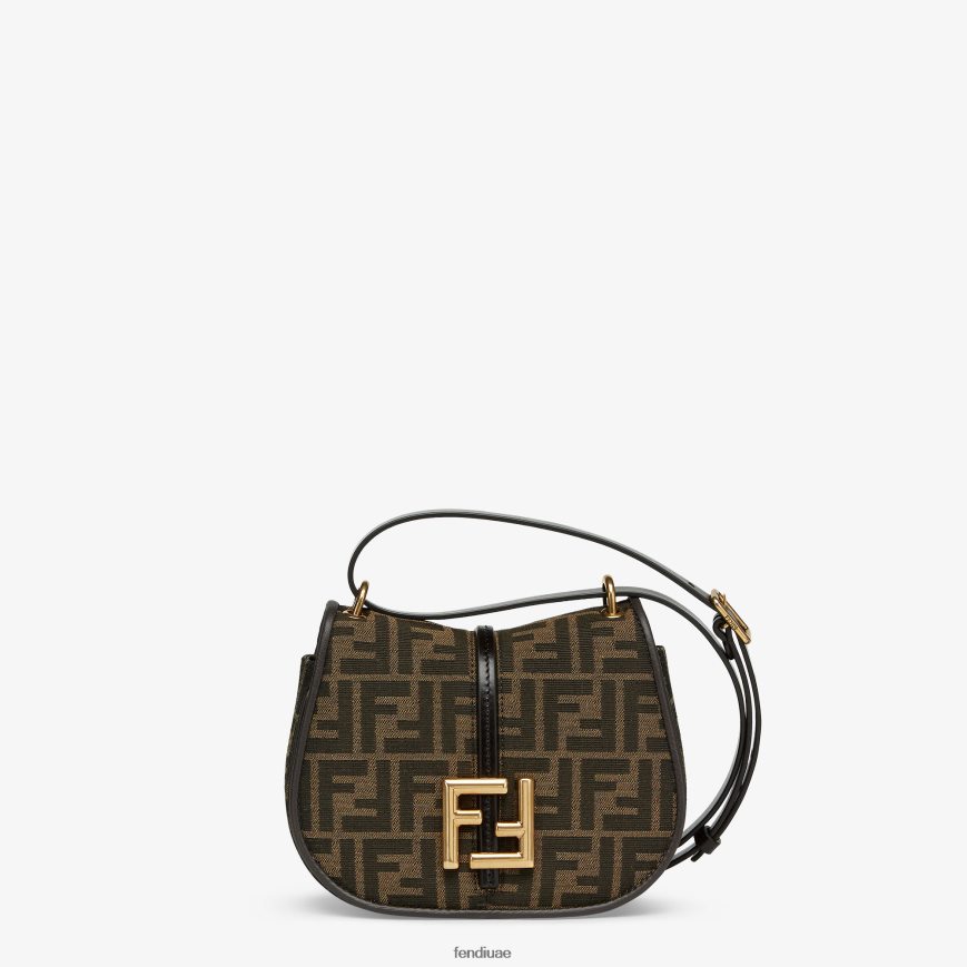 حقيبة من قماش الجاكار بني Fendi نحيف مُكَمِّلات TNL80L519
