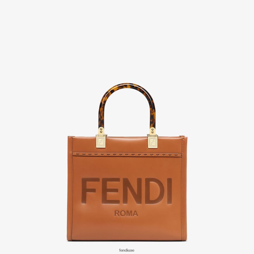 متسوق جلدي صغير بأشعة الشمس بني Fendi نحيف مُكَمِّلات TNL80L522