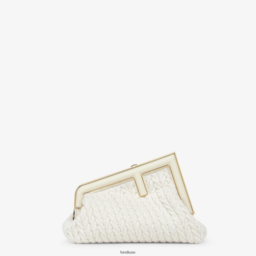 حقيبة قماش متشابكة أبيض Fendi نحيف مُكَمِّلات TNL80L618