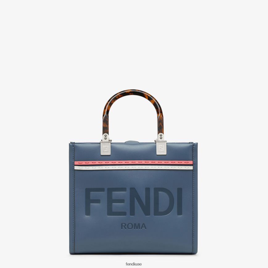 متسوق جلدي صغير بأشعة الشمس أزرق Fendi نحيف مُكَمِّلات TNL80L644